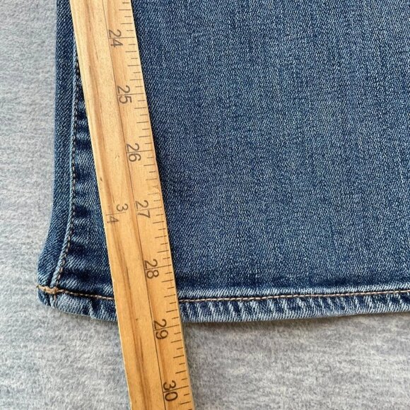 American Eagle Women's Short Kick Boots, Super Stretch Blue Denim - Picture 9 of 11